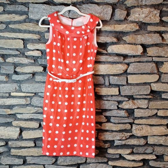karin stevens Dresses & Skirts - Karin Stevens polka dot sleeveless midi dress sz 6